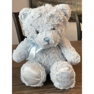 Baby GUND My First Teddy Bear Stuffed Animal Plush 11" Blue Excellent Condition